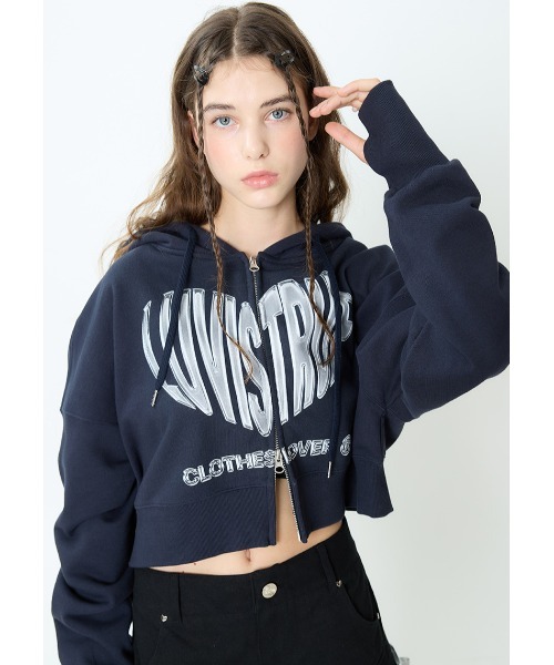 A'GEM/9 × .kom 『LUV IS TRUE/ラブ イズ トゥルー』2-WAY CROP HOOD