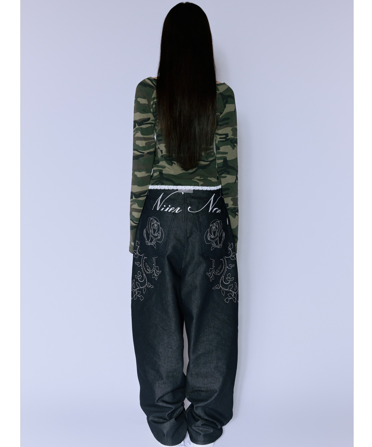 A'GEM/9 × .kom 『NIIER NOR/ニア ノア』 ROSE BALLOON DENIM PANTS