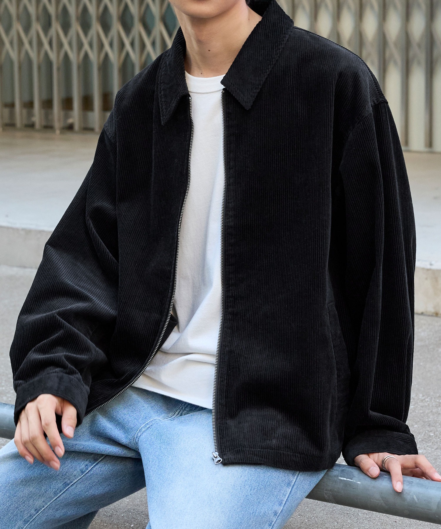 ヴィンテージライクコーデュロイ ジップアップステンカラーブルゾン