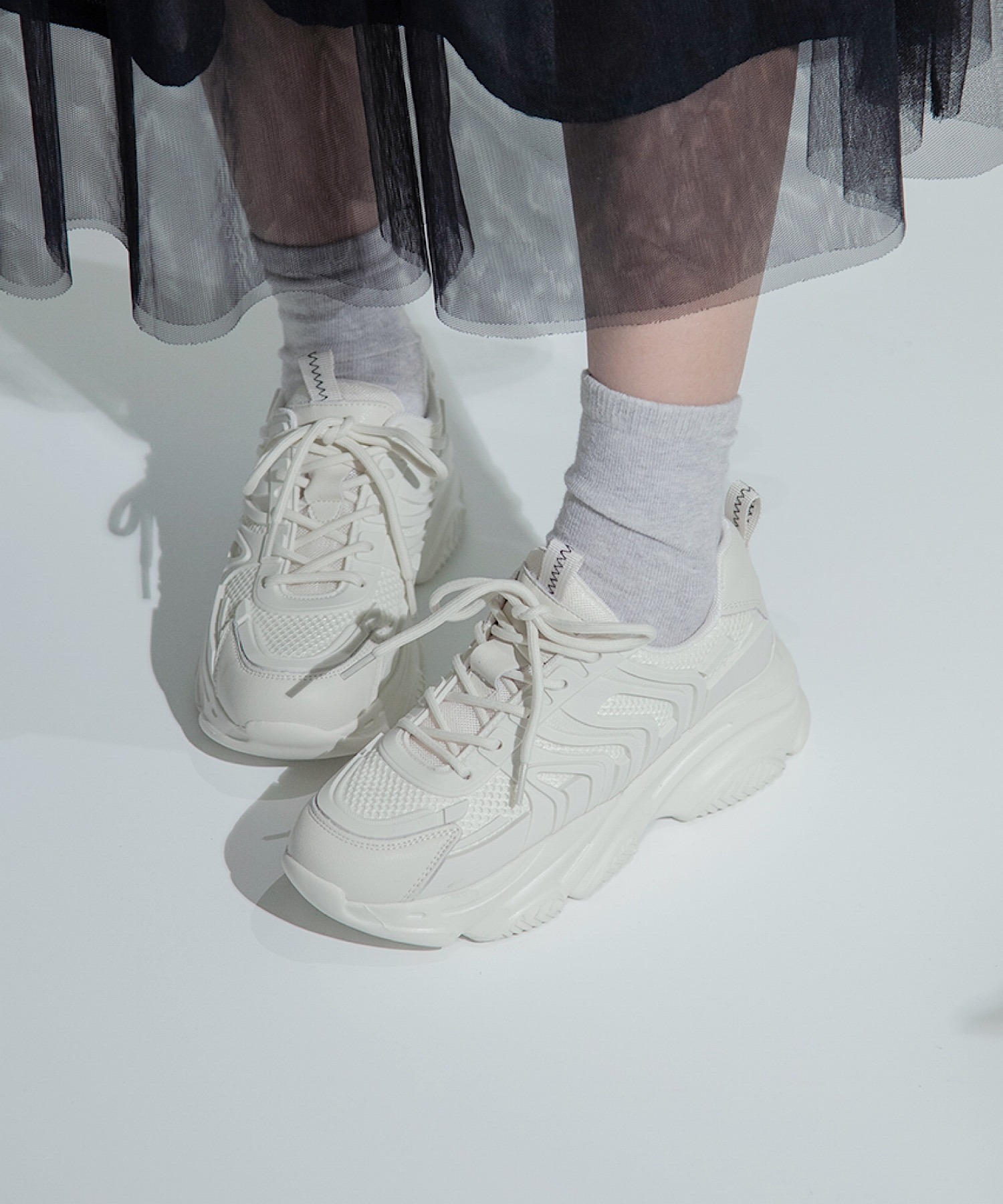 軽量/286g/厚底/5cm/カップインソール】スニーカー ALL BLACK│Jeffrey