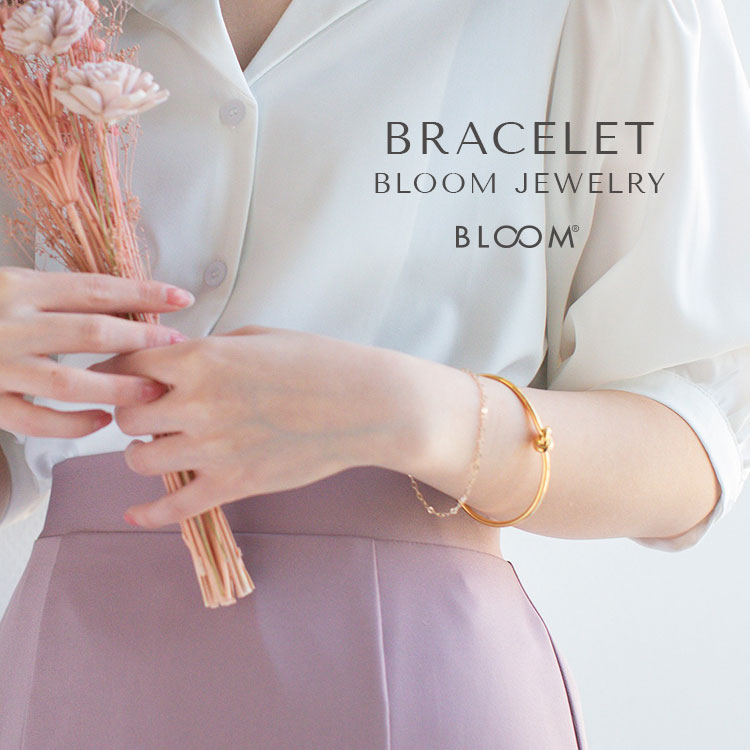 K10 ピンクゴールド ダイヤモンド シンプル ブレスレット BLOOM