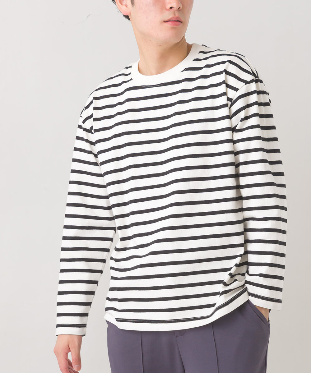 OMNES PURPLE LABEL】メンズ 10番単ボーダー長袖Tシャツ【6124-5481】