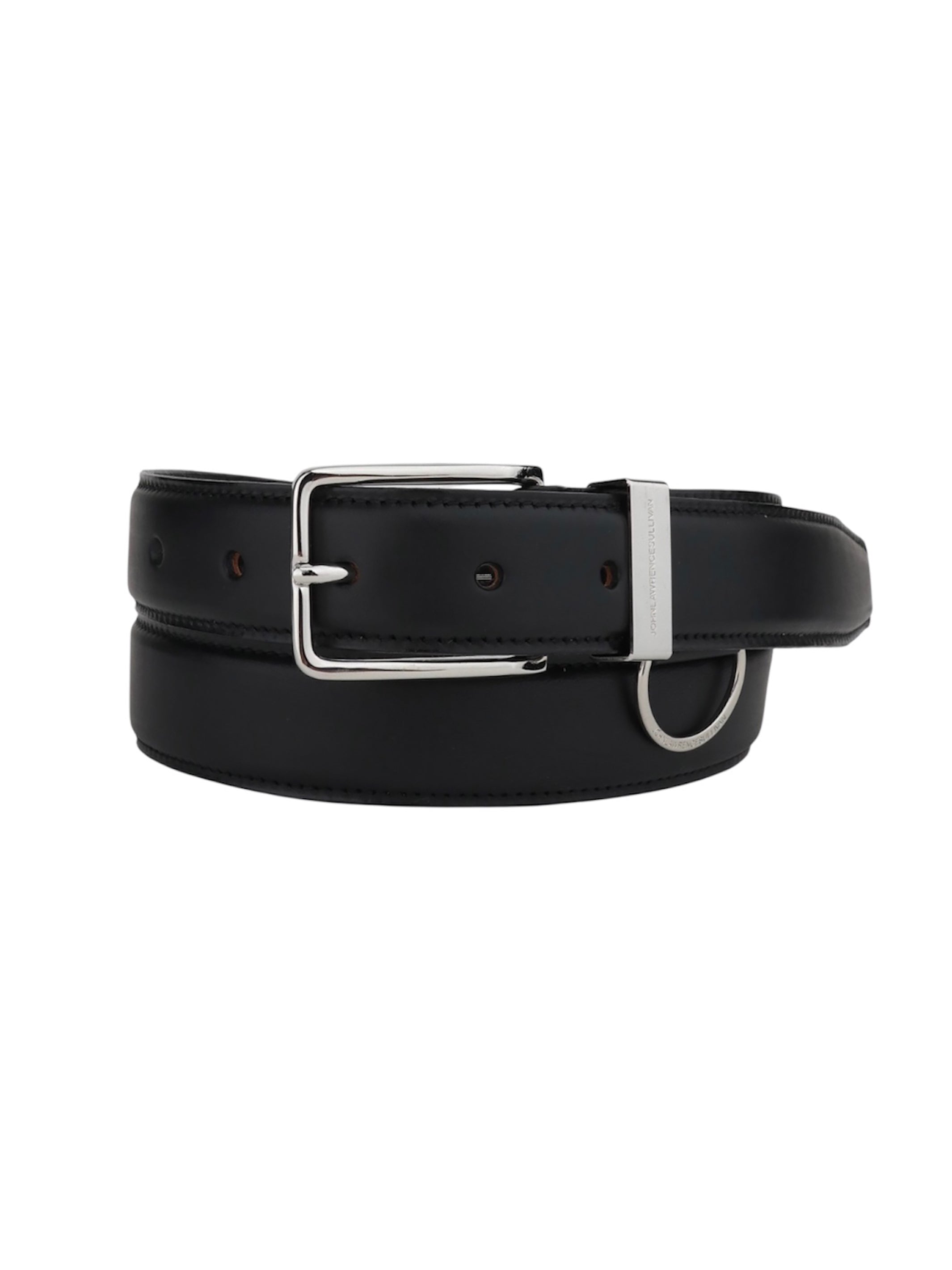 LEATHER PIN BUCKLE BELT WITH D-RING