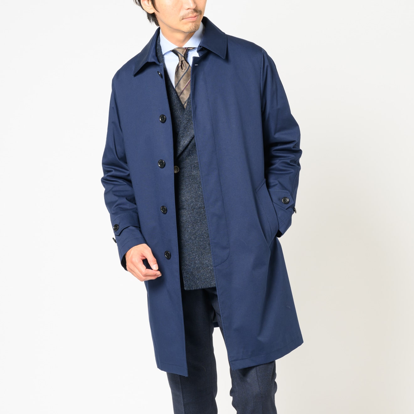 コットンステンカラーコート ネイビー | ONLY ONLINE STORE