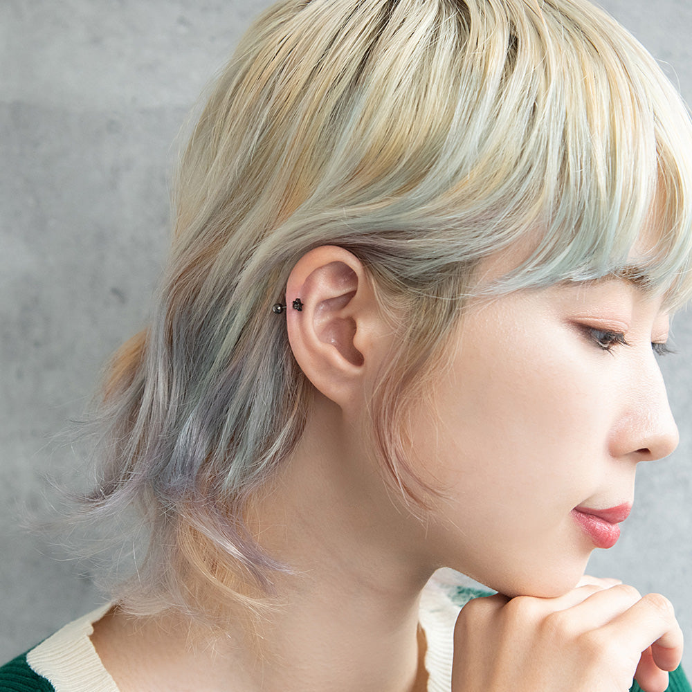 ボディピアス 星 スター ストレートバーベル ネジ式 サージカル