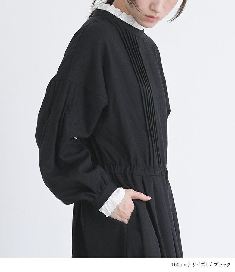 somari imaginationピンタックリネン混ワンピース』