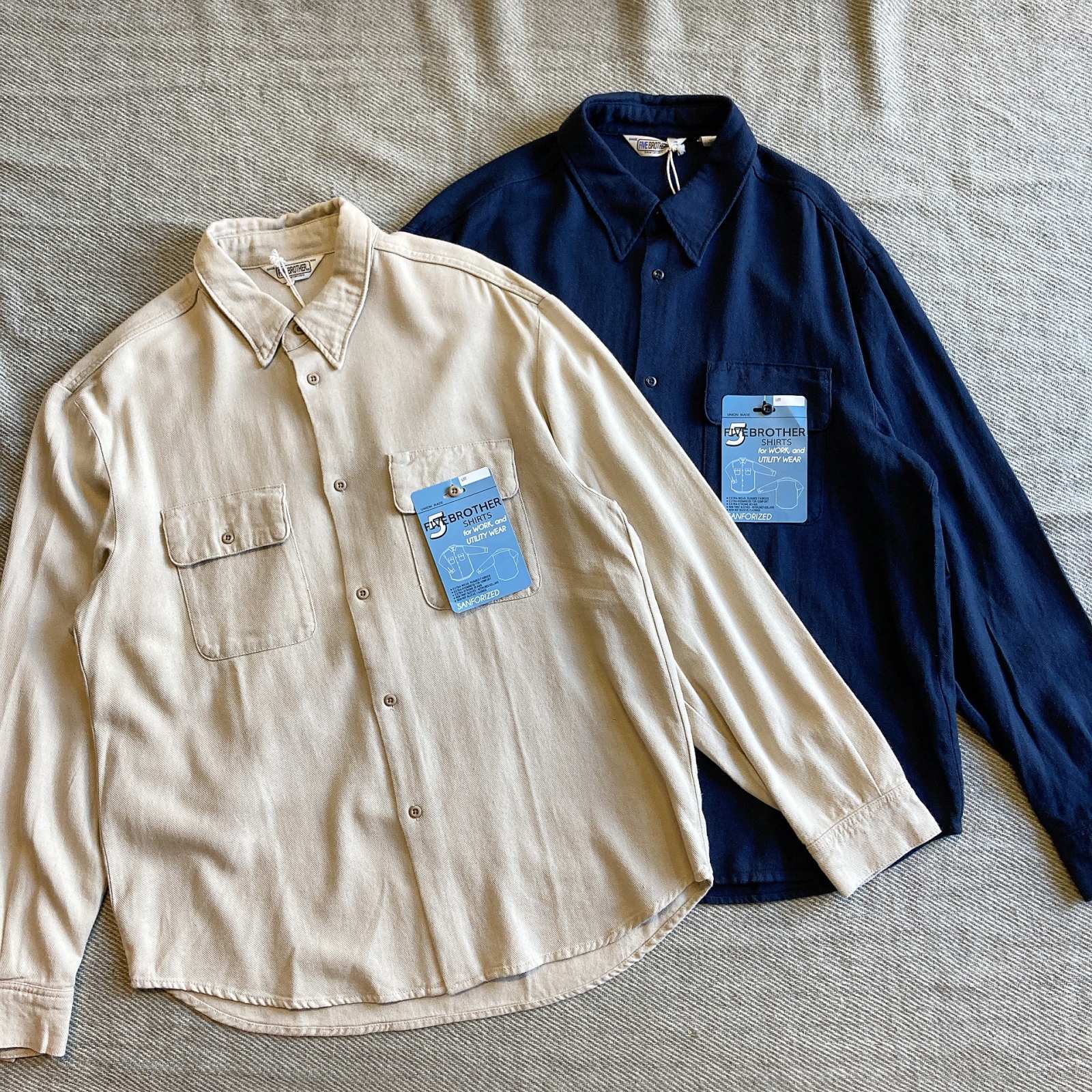 FIVE BROTHER】Linen Work L/S Shirt（2color）