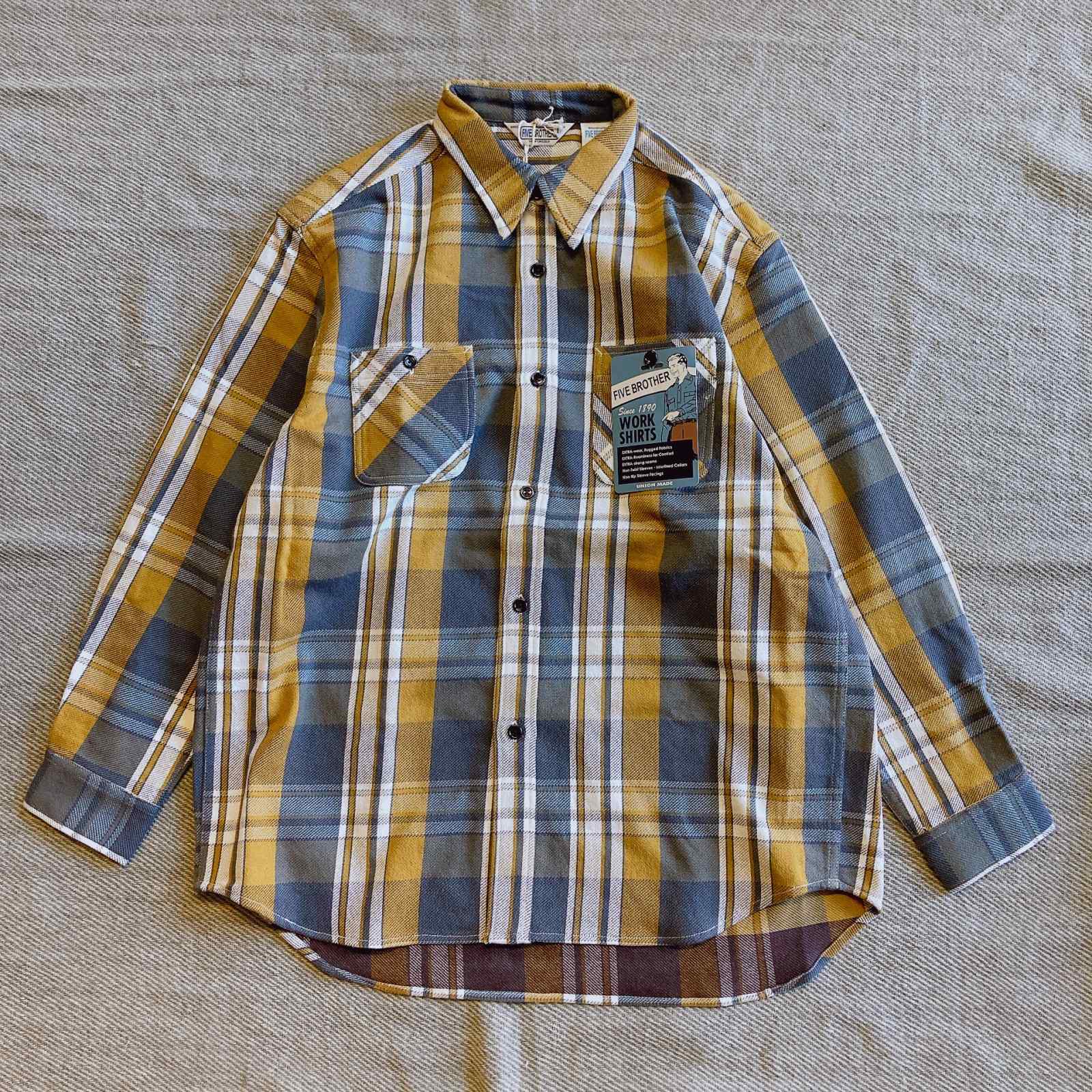 FIVE BROTHER】HEAVY FLANNEL WORK SHIRTS（4color）