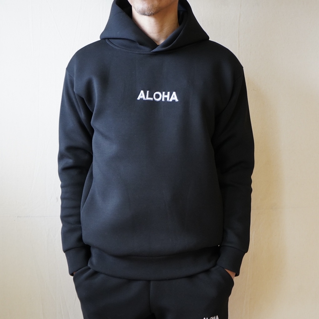 W/D】ダンボールニット 刺繍 セットアップ (BLACK)