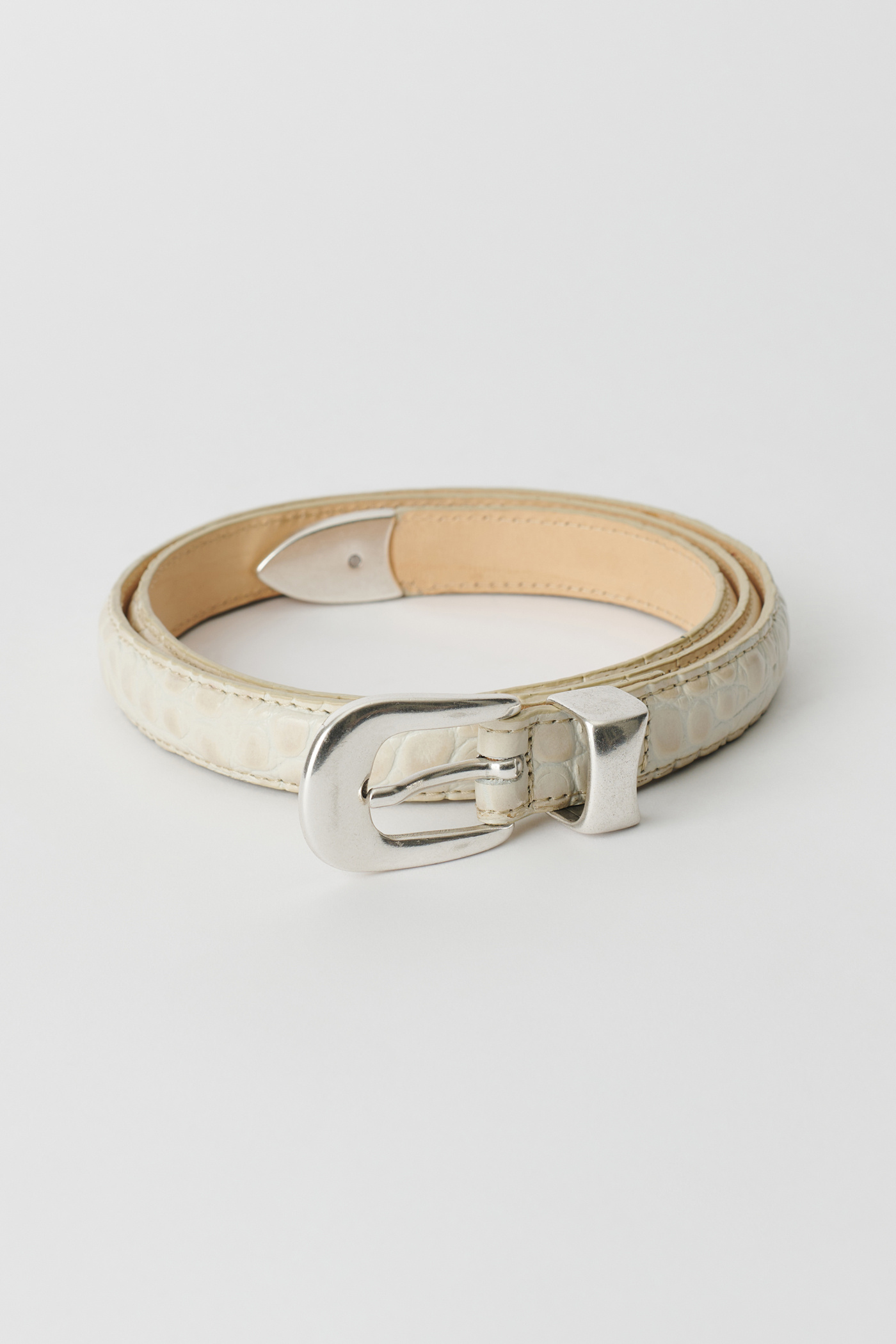 Our Legacy - 2 cm Belt Vanilla Croc Bull Hide