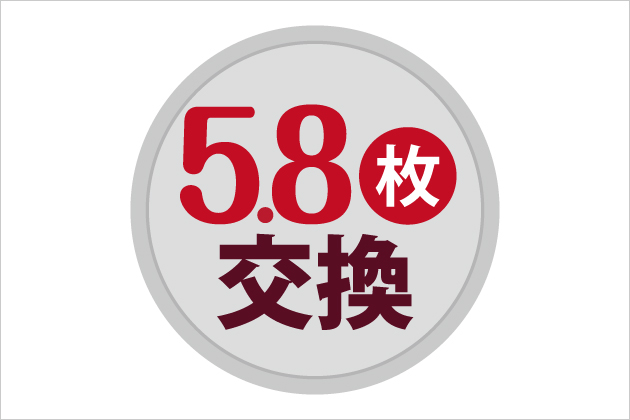 5.0枚交換】メダル交換金額早見表