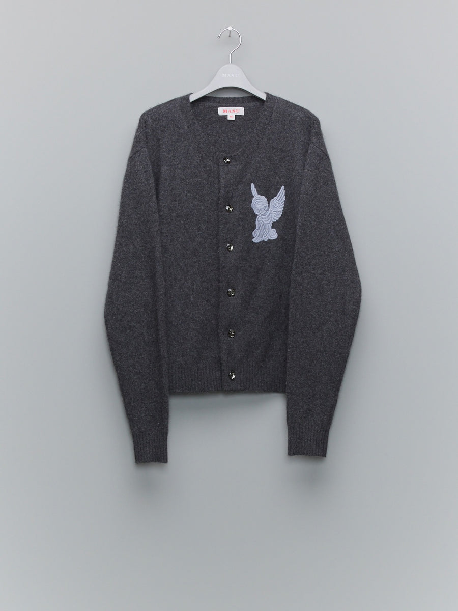 MASU(エムエーエスユー)のANGEL EMBROIDERED CARDIGAN CHARCOALの通販
