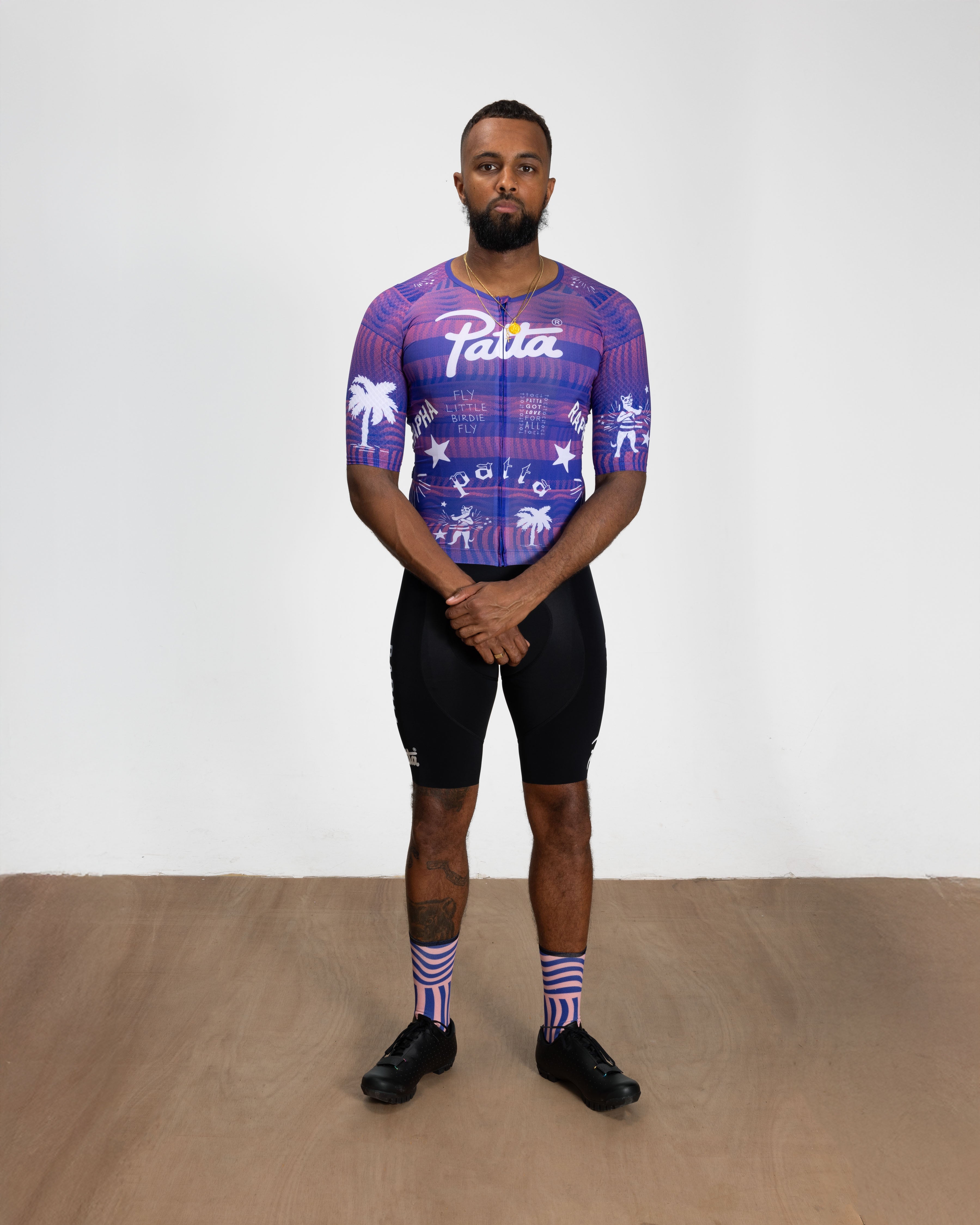 Patta x Rapha Men's Pro Team Aero Jersey (Flamingo Pink/Royal Blue