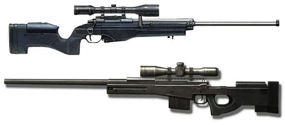 右下はL96、左上がフィンランドのSAKO社のTRG-21ですね！どちらも