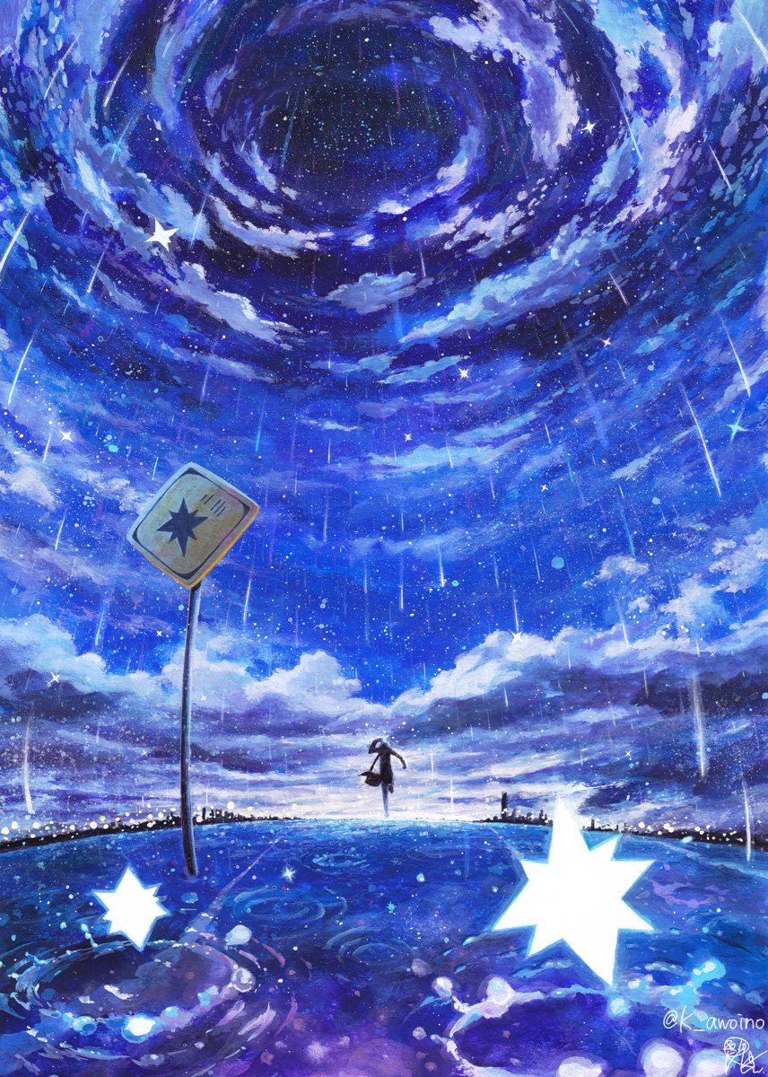 灯す夜空 ☆yushionmanma ☆アクリル画 【公式通販】