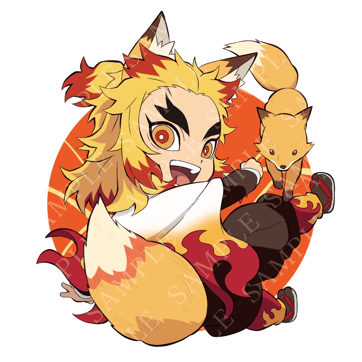 ご当地アクリルキーホルダー 宮城 狐 【鬼滅の刃】 煉獄杏寿郎 煉獄さん