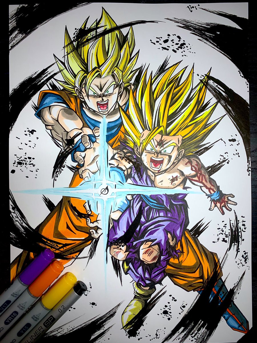 悟空「今だー!!」 悟飯「うああー!!! はぁぁぁー!!!!!」 親子かめはめ