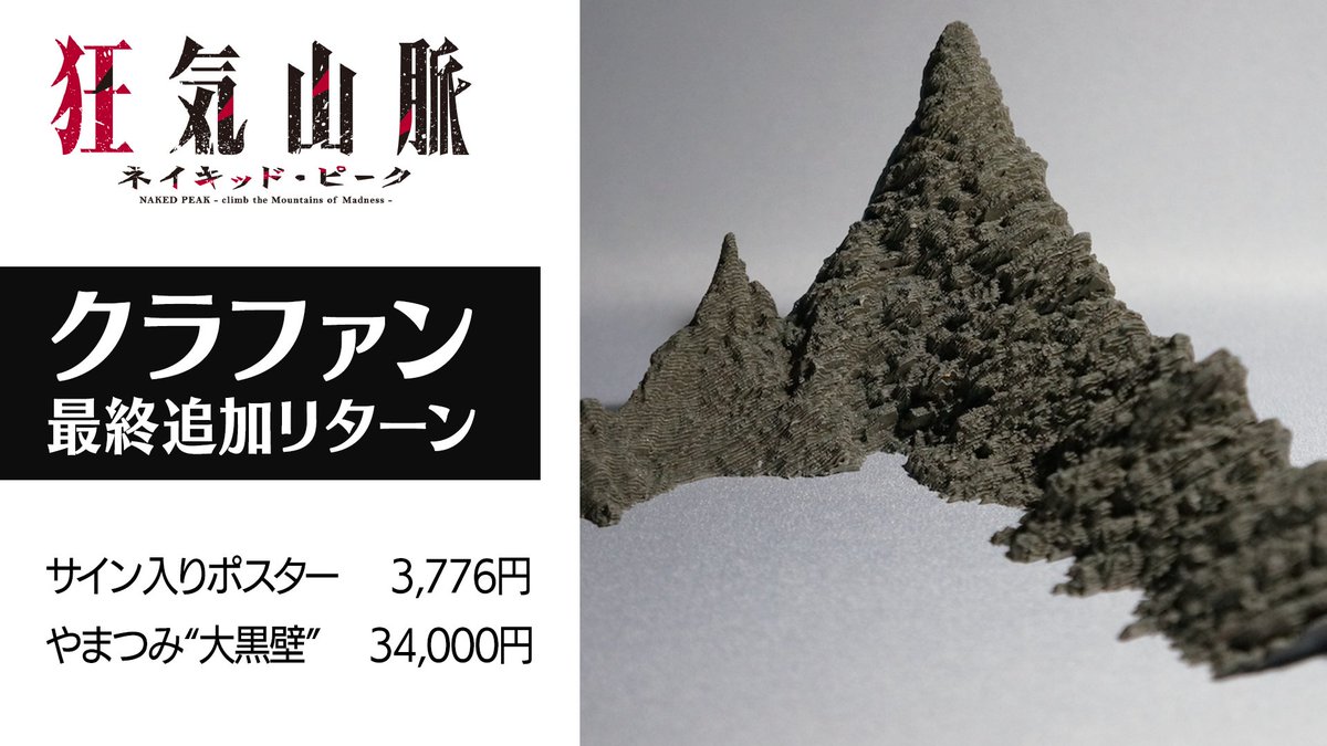 狂気山脈 ネイキッド・ピーク クラウドファンディング リターン品 狂気