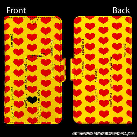 hide OFFICIAL GOODS】 『 #手帳型スマホケース (イエローハート ver