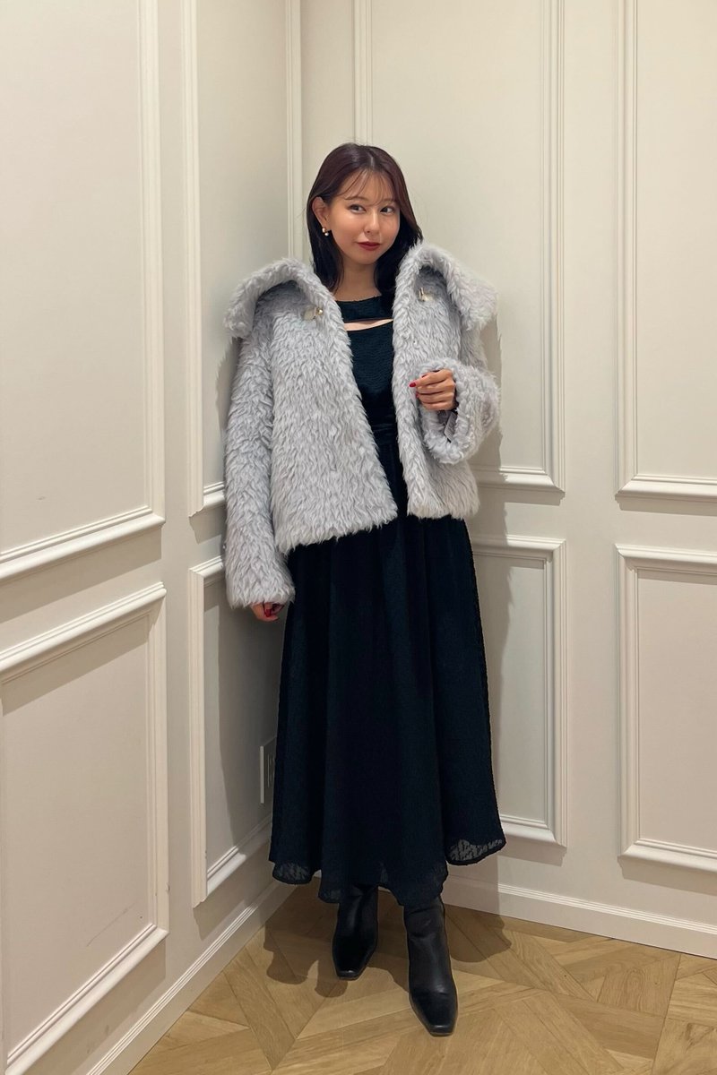 🏷Bruxelles Wool-Blend Coat - cloud - blackとcloudのカラーリングが