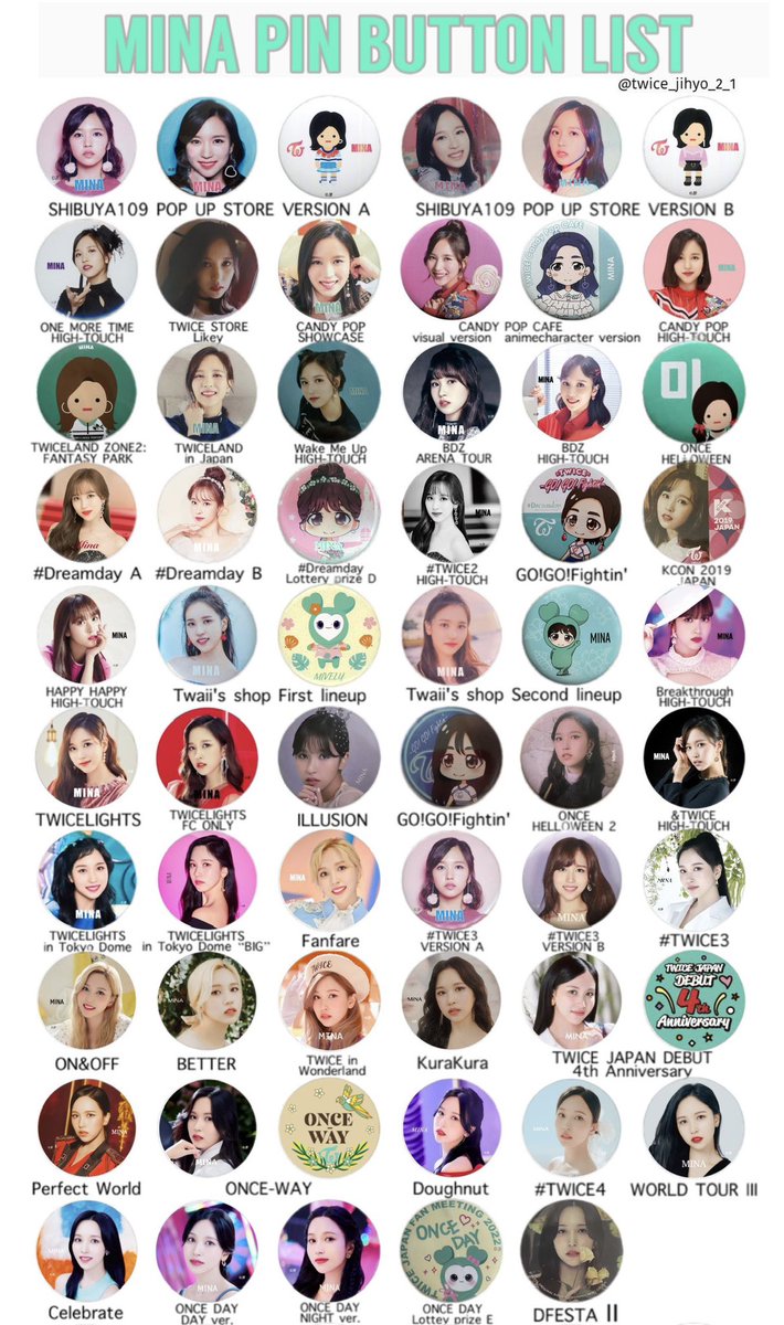 221109 更新】TWICE 缶バッチ リスト サナ ジヒョ ミナ 保存⇒RT+いい