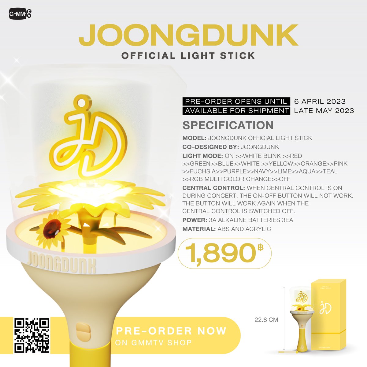 PRE-ORDER NOW! OFFICIAL JOONGDUNK OFFICIAL LIGHT STICK ON GMMTV