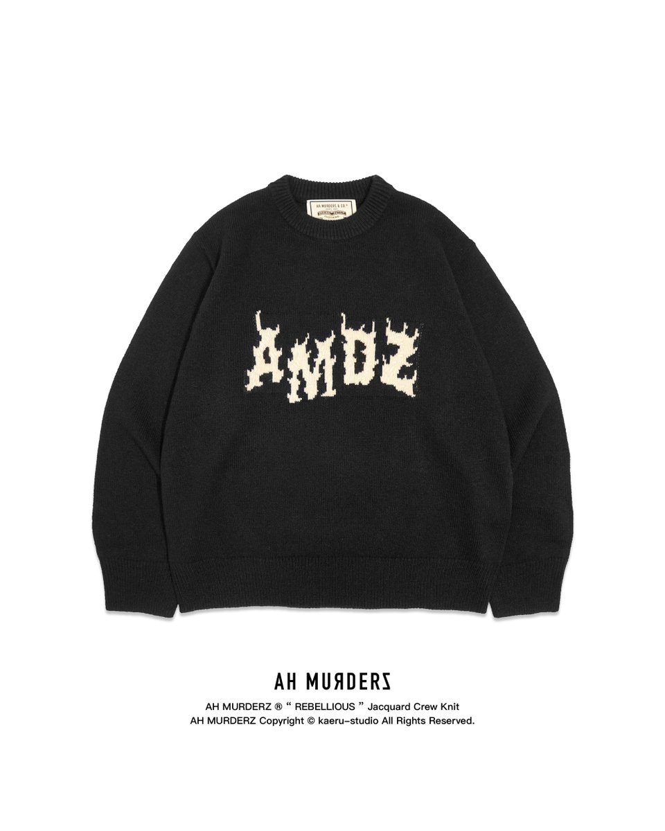 発 売 開 始 !!!!!!!!!!! AH MURDERZ “ REBELLIOUS ” Jacquard Crew