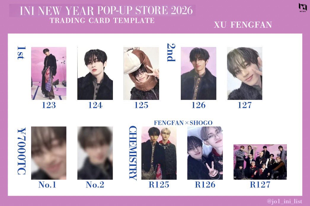 INI NEW YEAR POP-UP STORE 2026 ランダムトレカ/7000円トレカ ソロ