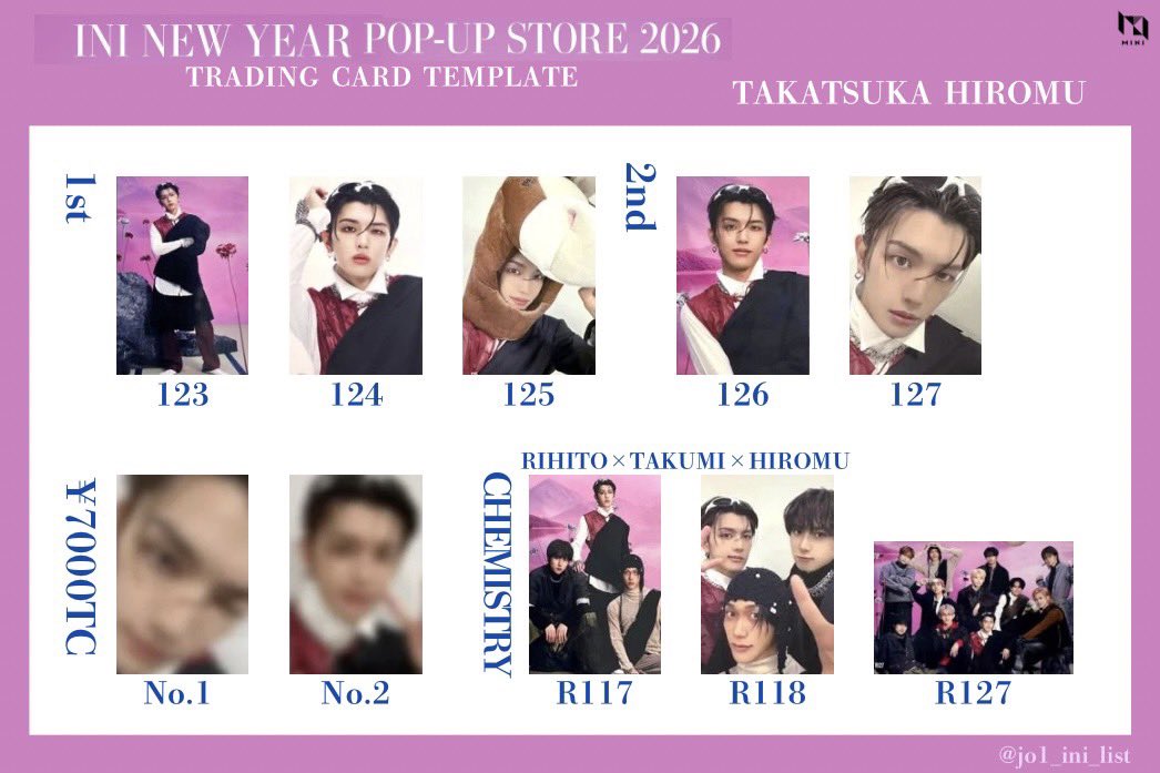 INI NEW YEAR POP-UP STORE 2026 ランダムトレカ/7000円トレカ ソロ