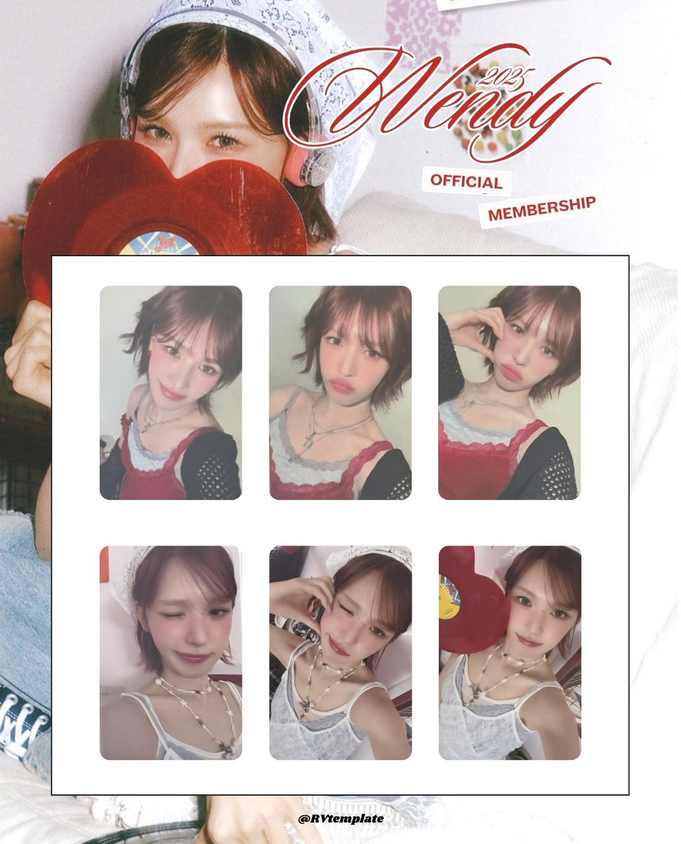 WENDY 1st OFFICIAL MEMBERSHIP KIT PHOTOCARD TEMPLATE Red Velvet