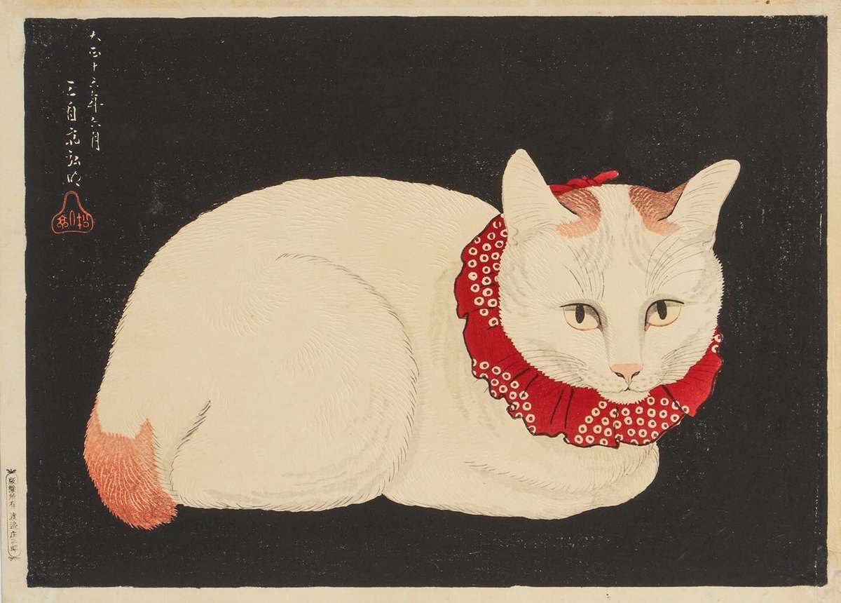 とにかくネコづくし😻／ 浮世絵に描かれる猫に注目した本展。 窓の外を