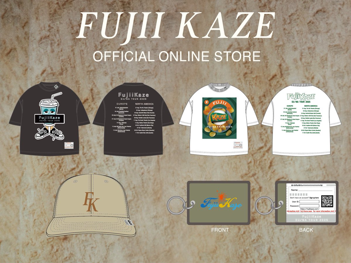 藤井風 FKキャップ EU / NA TOUR 2025 Fujii Kaze 藤井風 FKキャップ