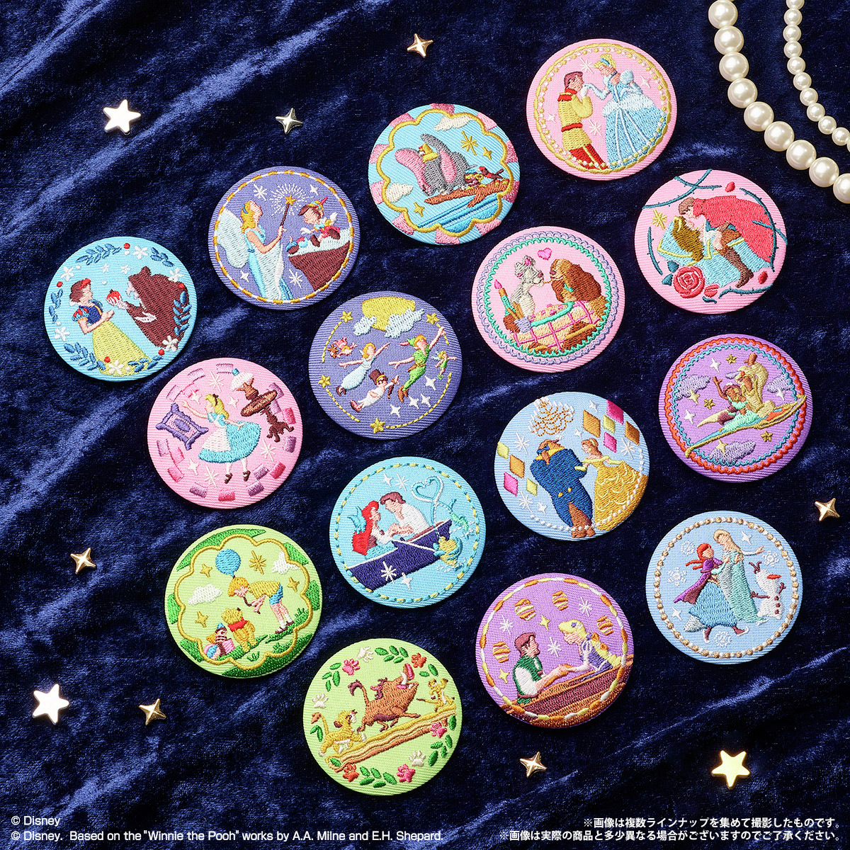 Disney Characters 刺繍缶バッジビスケット 9月8日にお菓子売り場で