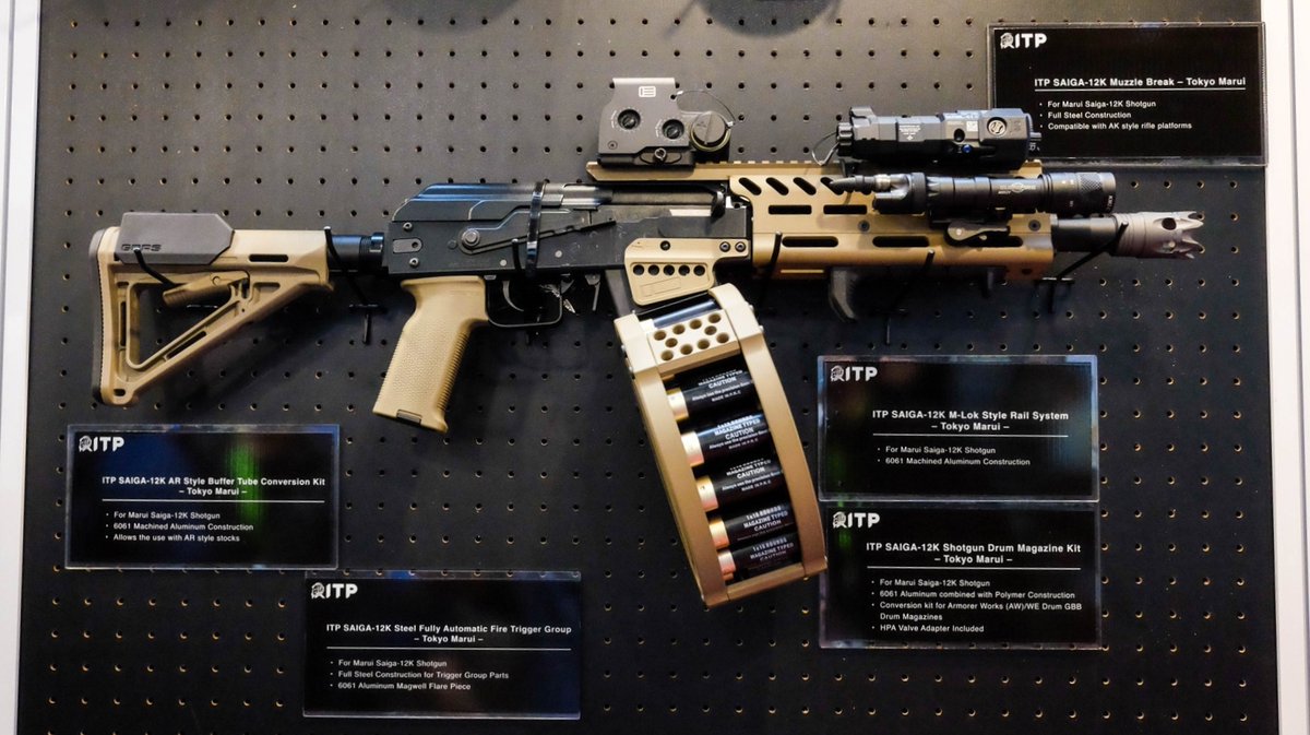 MOAで展示されたマルイのカスタムサイガ12 ITP Airsoftという新