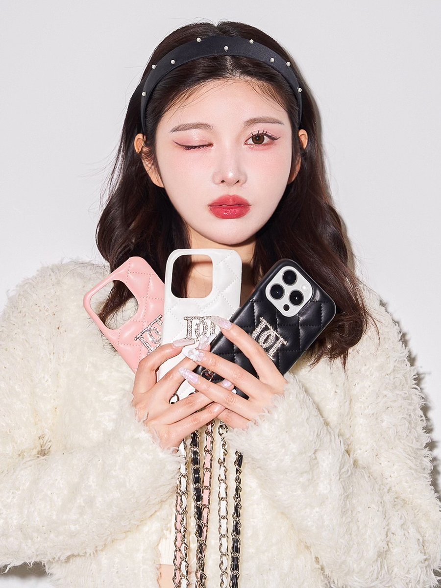 coming soon】 ストーンロゴキルティングiPhoneケース (WHT/PNK/BLK