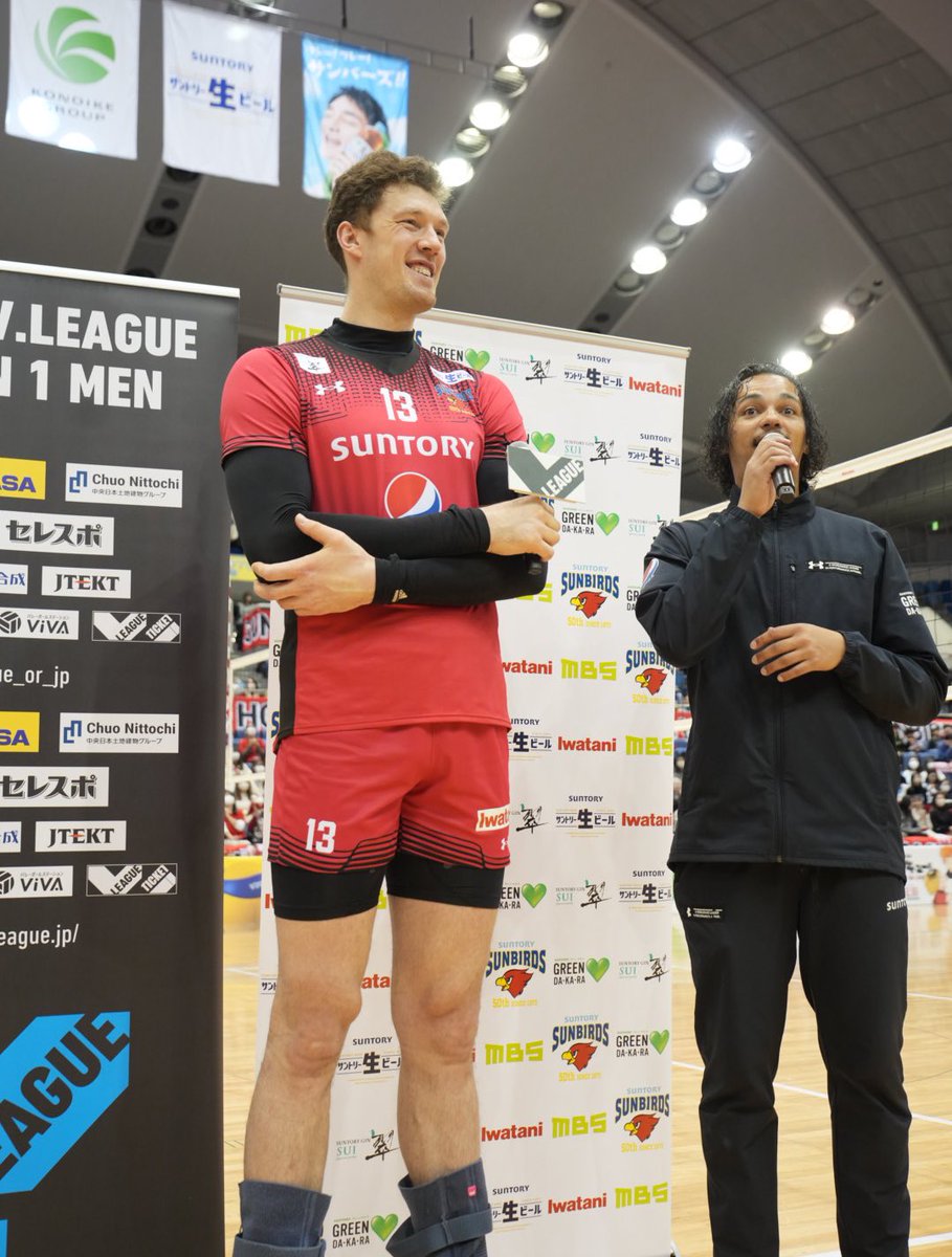 本日のVOMは #ドミトリームセルスキー 選手🔥🔥 33得点・決定率61.1%を