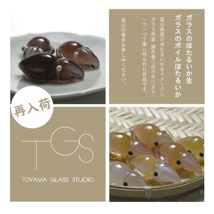 ご好評いただいております ガラスのほたるいか再入荷いたします✨ 5月