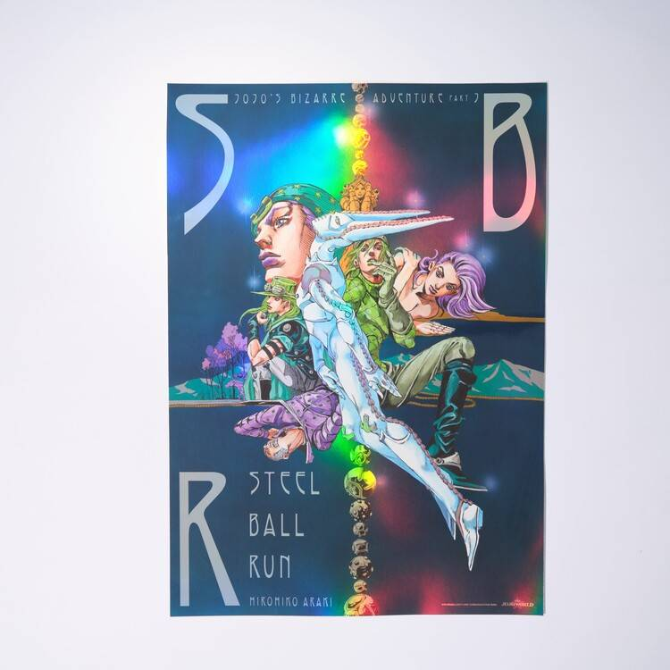ジョジョの奇妙な冒険　オーロラポスター 再入荷のお知らせ】 <商品> 「THE☆JOJO WORLD B3オーロラポスター