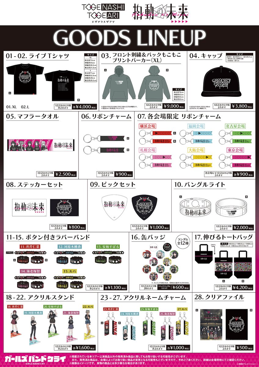 🎤#トゲナシトゲアリ Zepp Tour 2026 “拍動の未来”🎸 販売グッズ