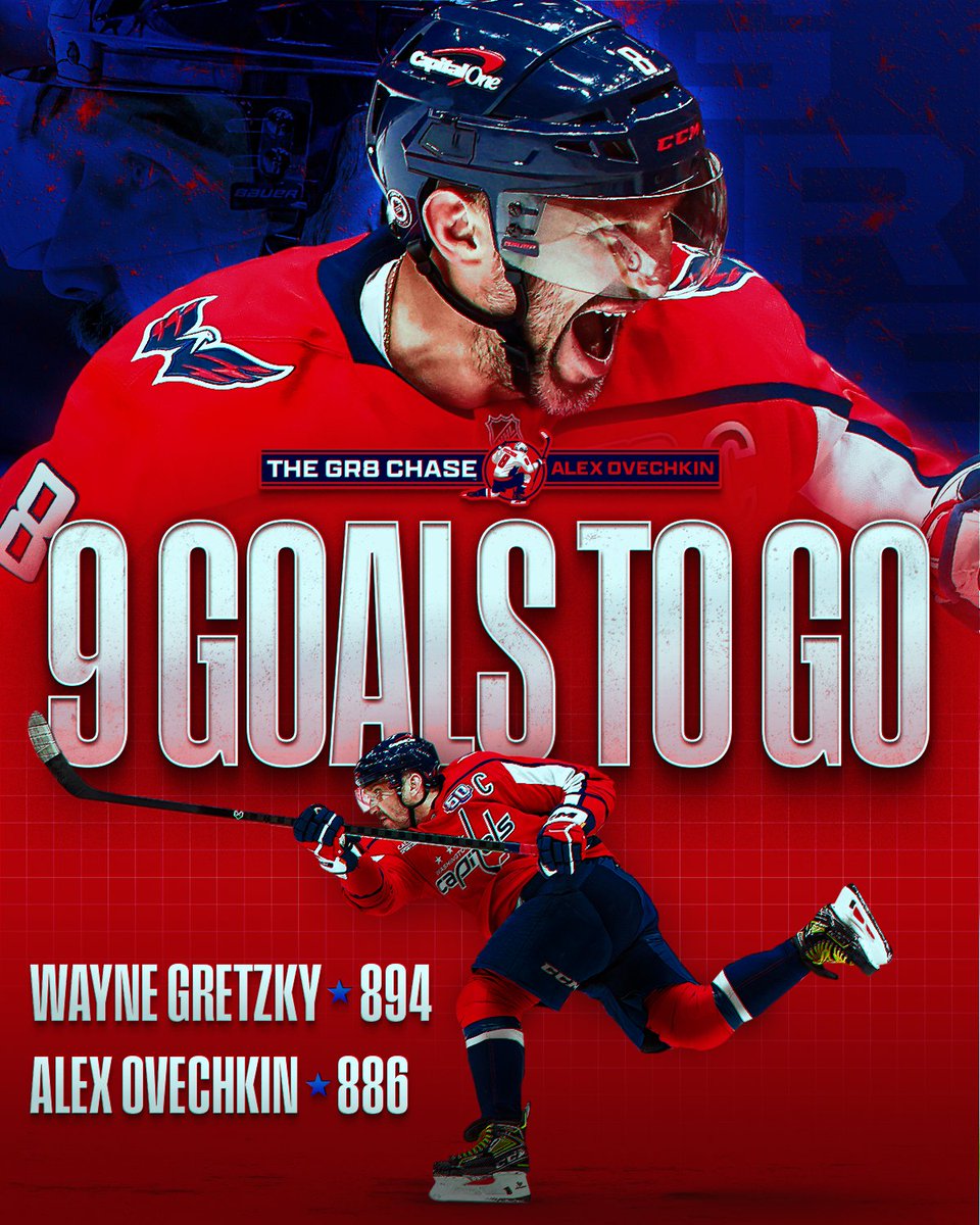ALEX OVECHKIN HAS HIT SINGLE DIGITS! 👀 #Gr8Chase HE IS ONLY NINE
