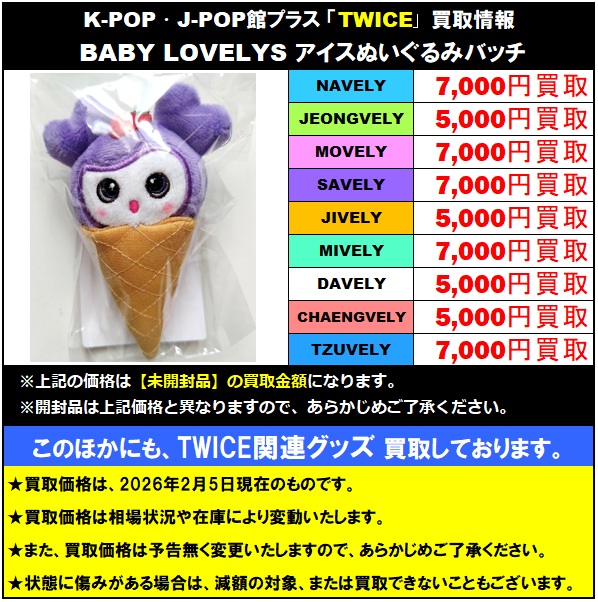 TWICE チェヨン BABY LOVELYS アイスぬいぐるみバッチ TWICE チェヨン