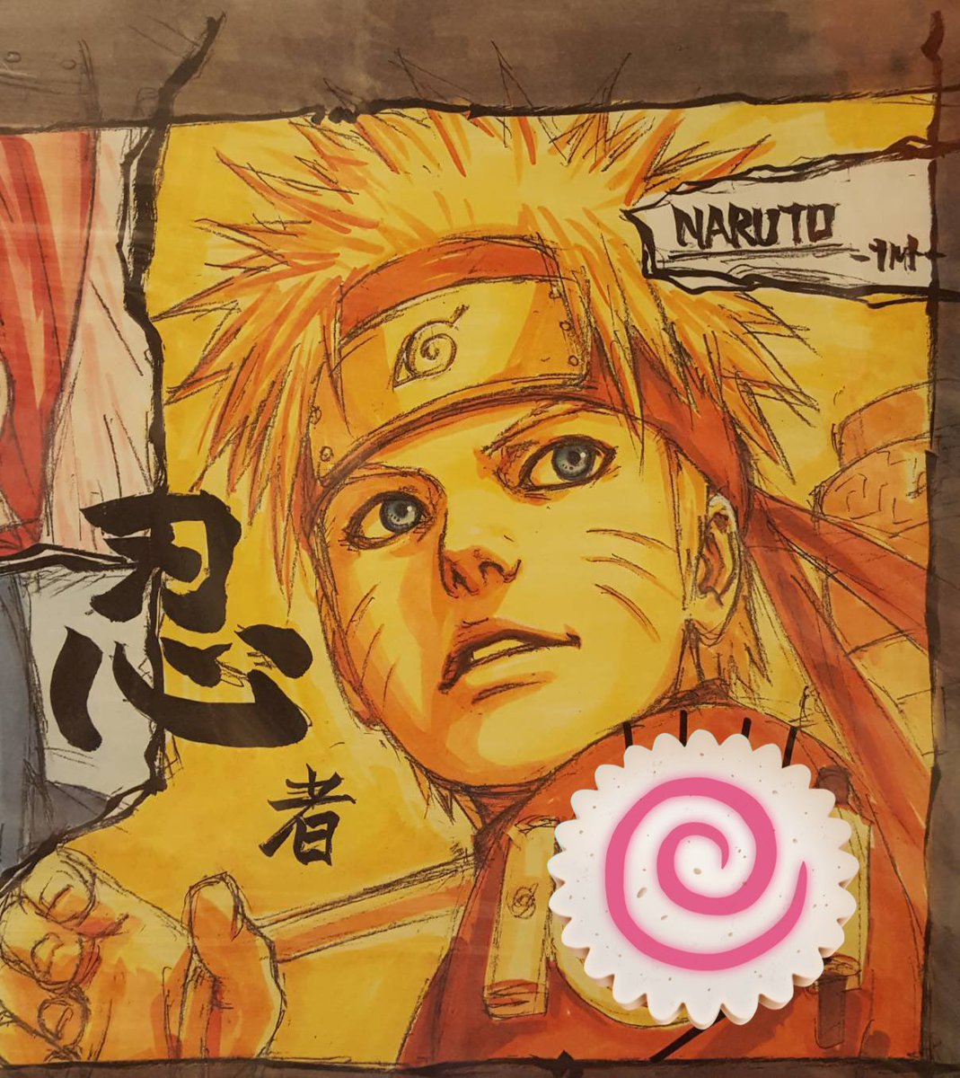 8周年記念の直筆サイン色紙 ナルトの左肩にデカデカ描かれていて直筆