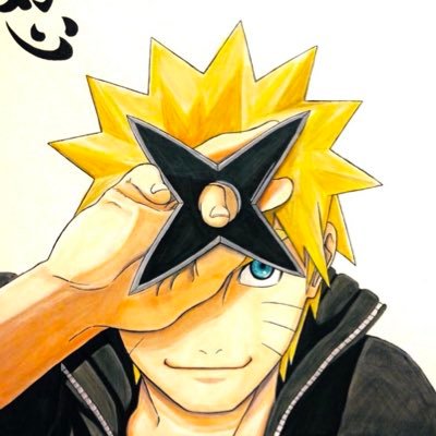 8周年記念の直筆サイン色紙 ナルトの左肩にデカデカ描かれていて直筆