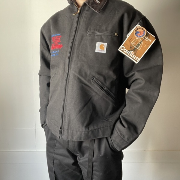 新品 00s USA製 carhartt J01 BLK デトロイト ジャケット 黒 48R
