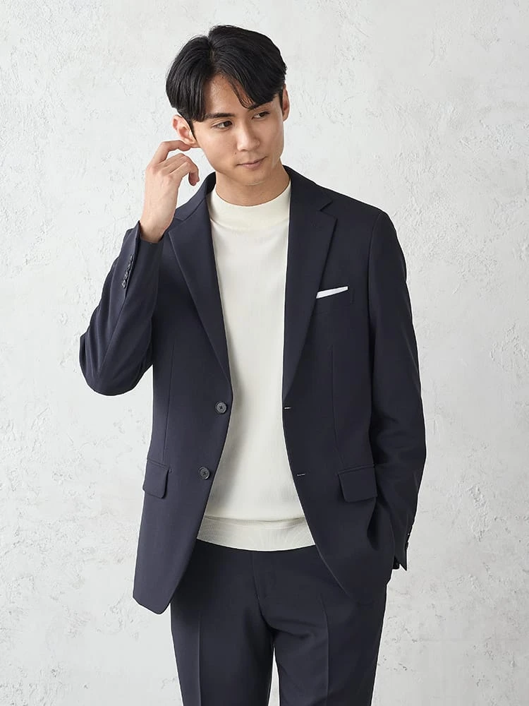 WASH SUIT》WEB限定スーツ【utilityモデル】無地 ネイビー | P.S.FA