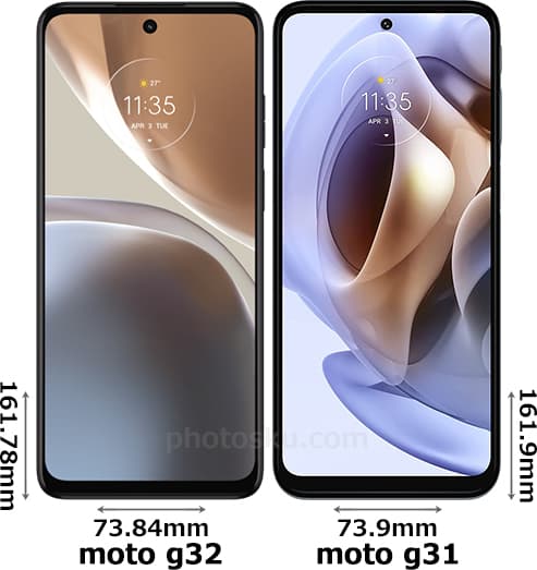 moto g32」と「moto g31」の違い - フォトスク