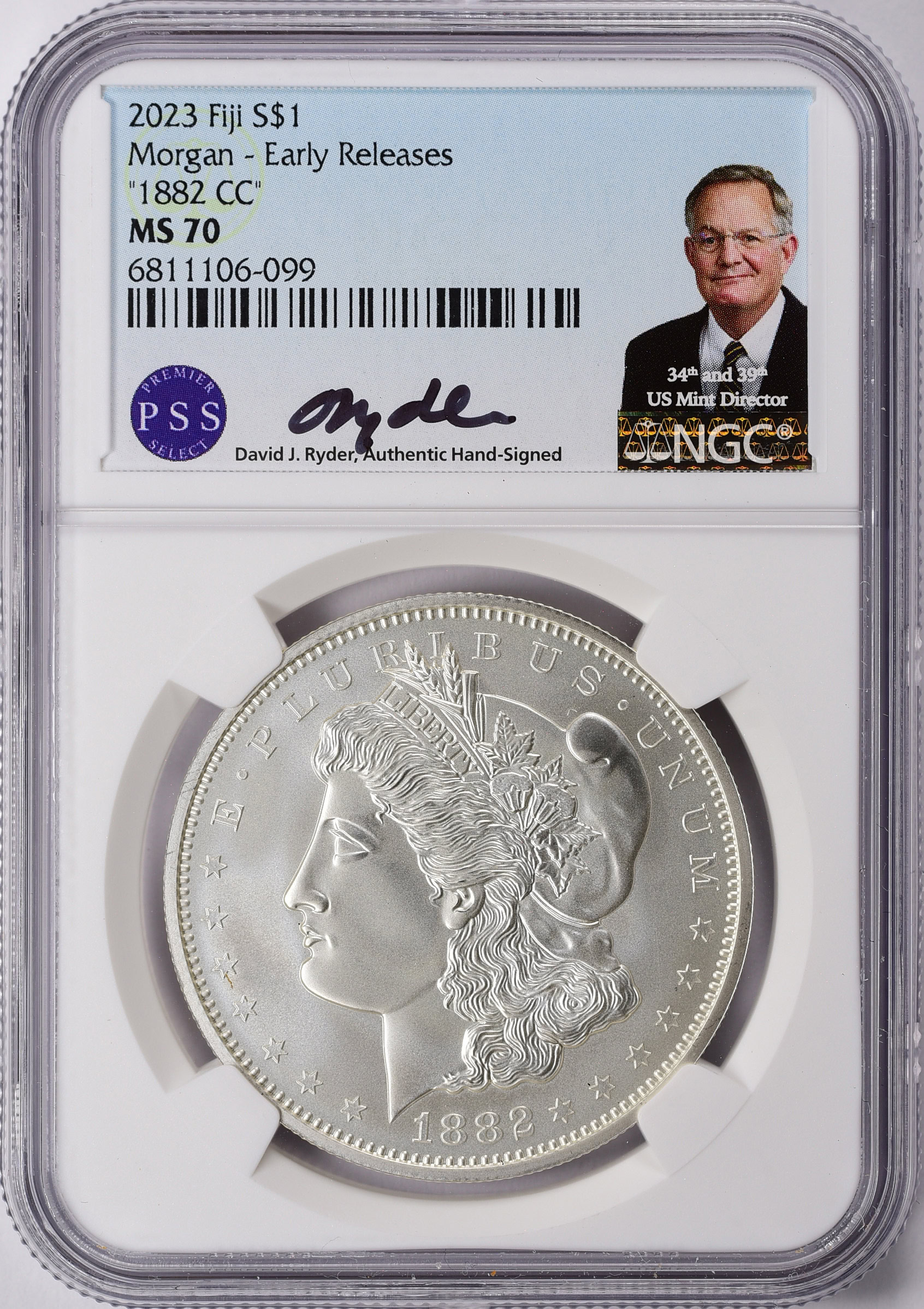 Fiji 2023 Silver Dollar 1882-CC Morgan Dollar Early Releases NGC