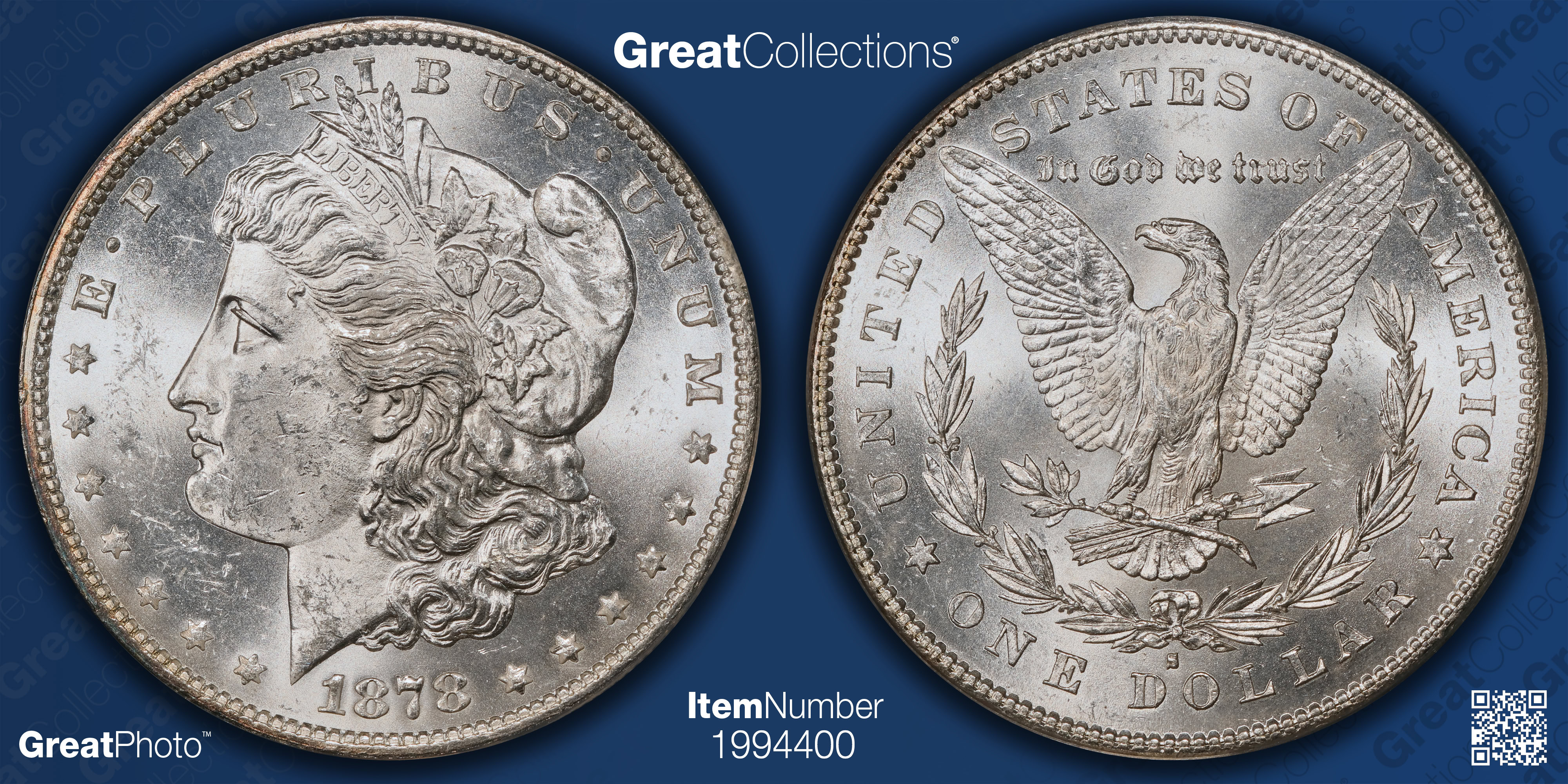 1878-S Morgan Silver Dollar ANACS MS-62 (Item 1994400