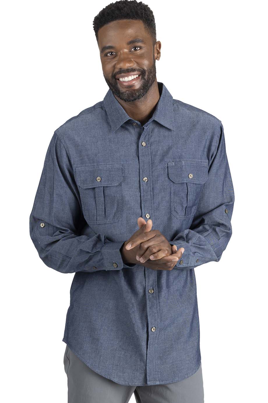CHAMBRAY SHIRT - TWO POCKET | Edwards Garment