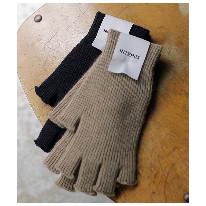 インテリム INTERIM カシミヤ フィンガーレス グローブ 手袋 CASHMERE